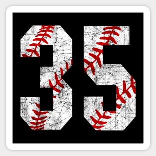 Vintage #35 Baseball Laces Baseball Mom Jersey Love Baseball Sticker